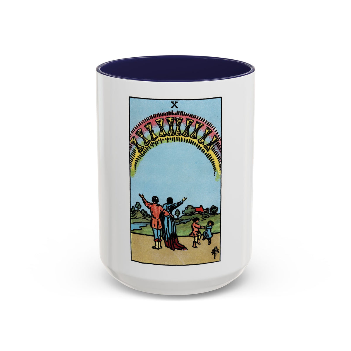 The 10 of Cups (Tarot Card) Accent Coffee Mug