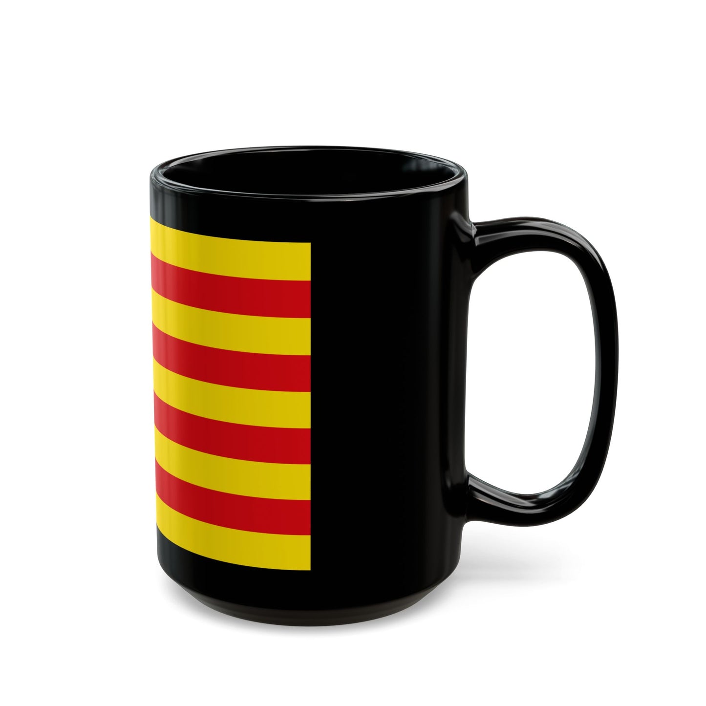 The Senyera the Flag of Catalonia Spain - Black Coffee Mug-Go Mug Yourself