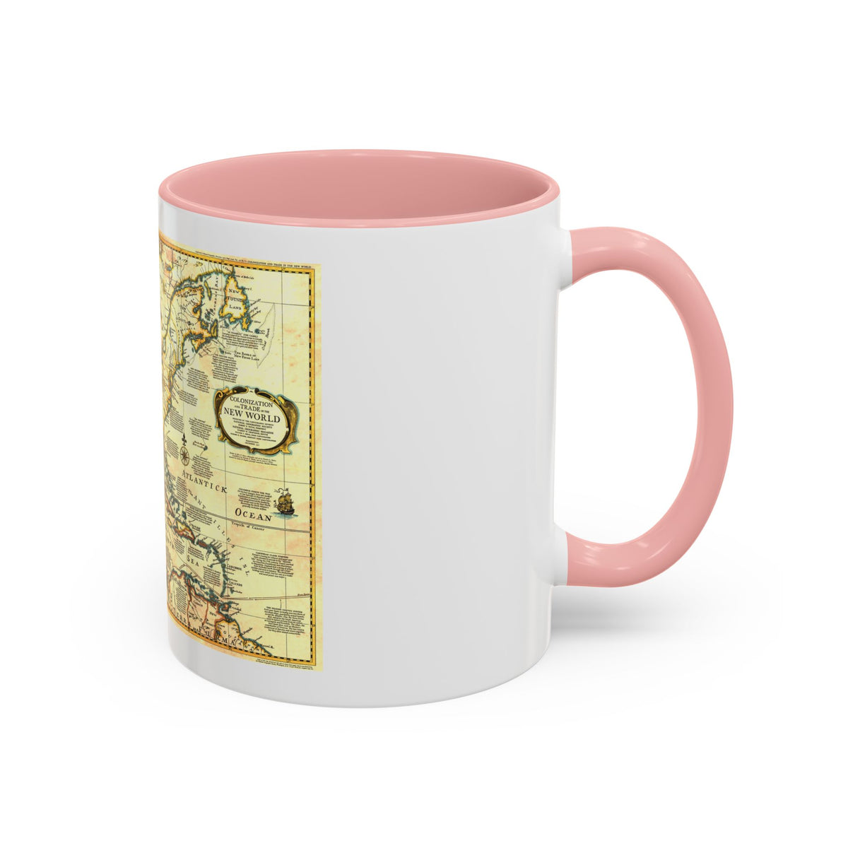 North America - Colonization and Trade (1977) (Map) Accent Coffee Mug