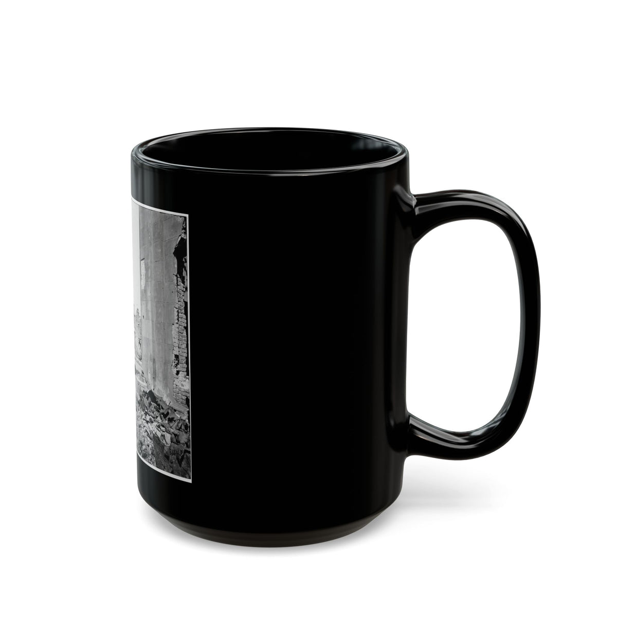 Charleston, S.C. View Of Ruined Buildings Through Porch Of The Circular Church (150 Meeting Street) (U.S. Civil War) Black Coffee Mug