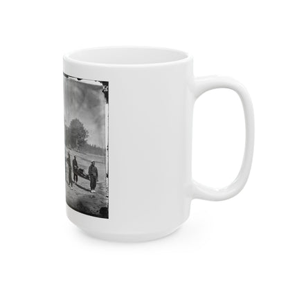 Unknown Location. Zouave Ambulance Crew Demonstrating Removal Of Wounded Soldiers From The Field; Another View (U.S. Civil War) White Coffee Mug