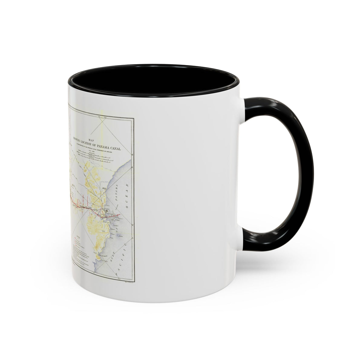 Central America - Panama Canal (1905) (Map) Accent Coffee Mug