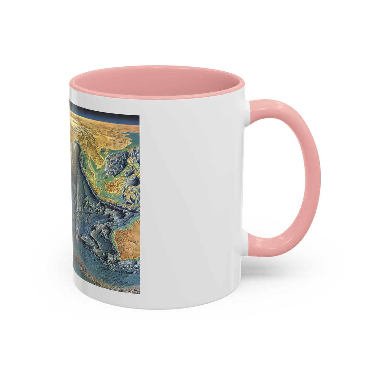Indian Ocean Floor (1967) (Map) Accent Coffee Mug