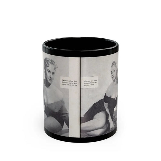 Norma Sykes #156 - 66 PHOTOGRAPHS OF Sabrina U.K. Pocket Mag. Pages 42 & 43 (Vintage Female Icon) Black Coffee Mug-11oz-Go Mug Yourself