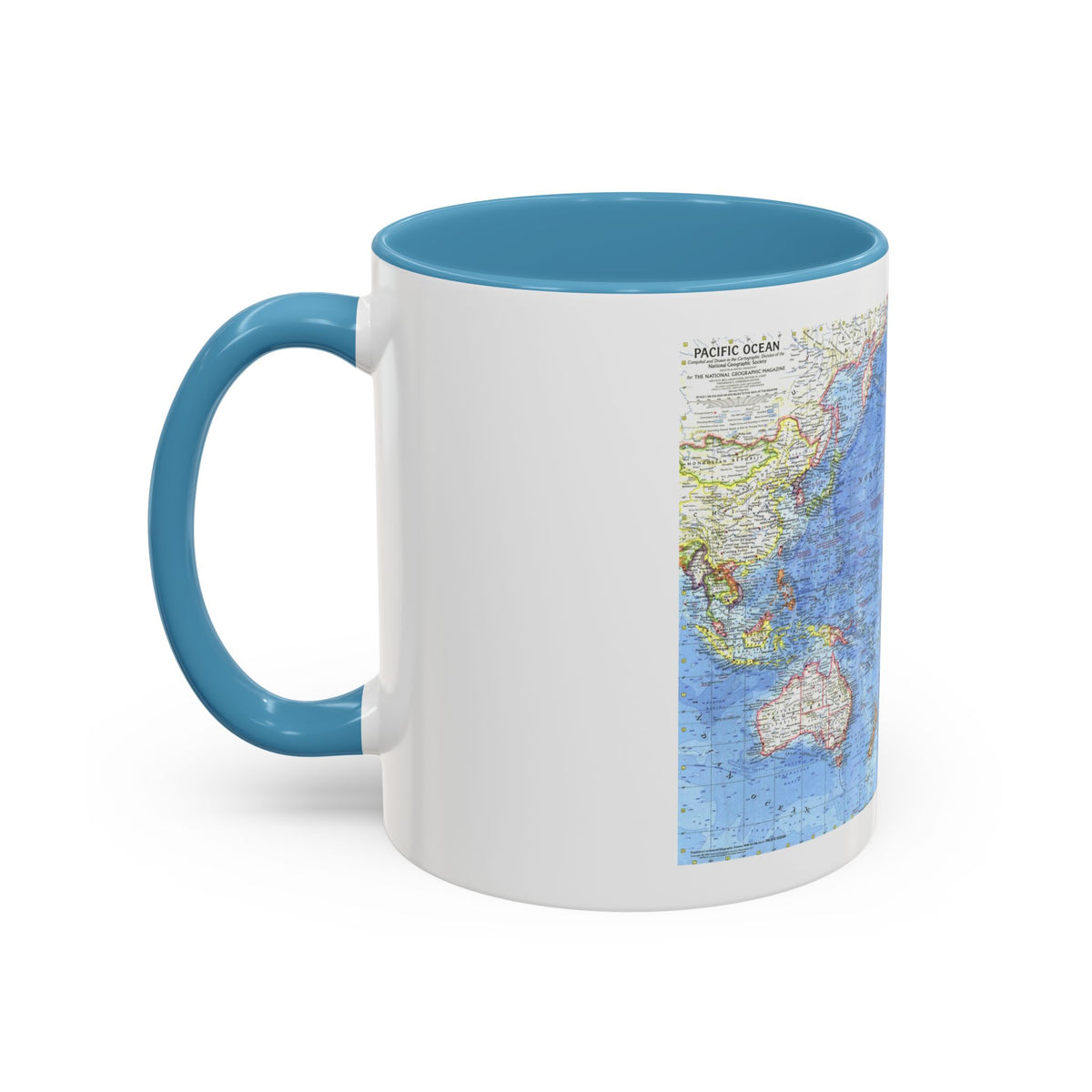 Pacific Ocean (1969) (Map) Accent Coffee Mug