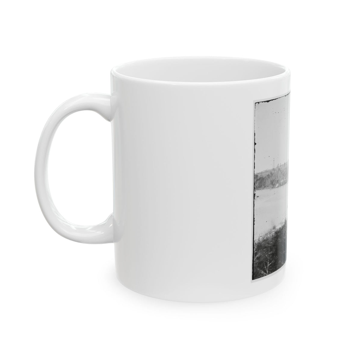 Point Of Rocks, Virginia (Vicinity). View Along River. Butler's Signal Tower In Distance (U.S. Civil War) White Coffee Mug