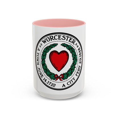 Seal of Worcester Massachusetts - Accent Coffee Mug