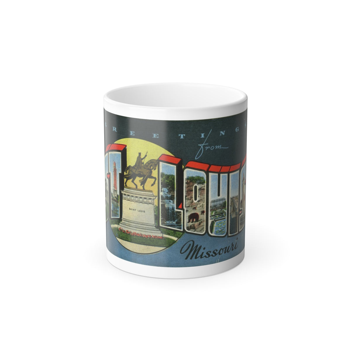Greetings from St Louis Missouri (Greeting Postcards) Color Changing Mug 11oz
