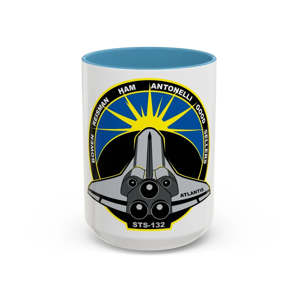 STS 132 (NASA) Accent Coffee Mug-15oz-Light Blue-Go Mug Yourself