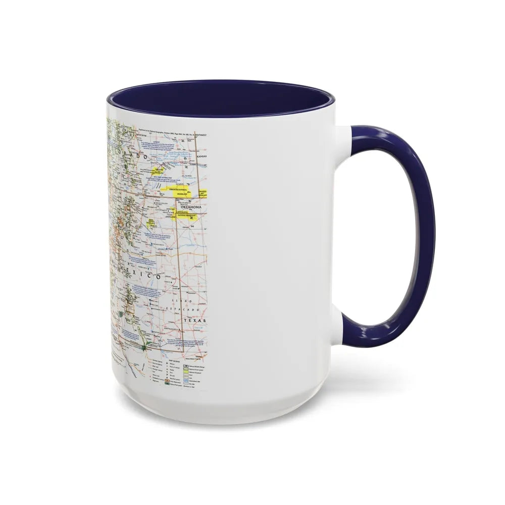 USA - Southwest (1992) (Map) Accent Coffee Mug-Go Mug Yourself