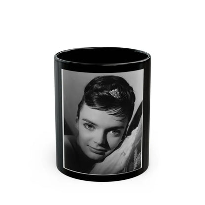 Barbara Steele #64 (Vintage Female Icon) Black Coffee Mug-11oz-Go Mug Yourself