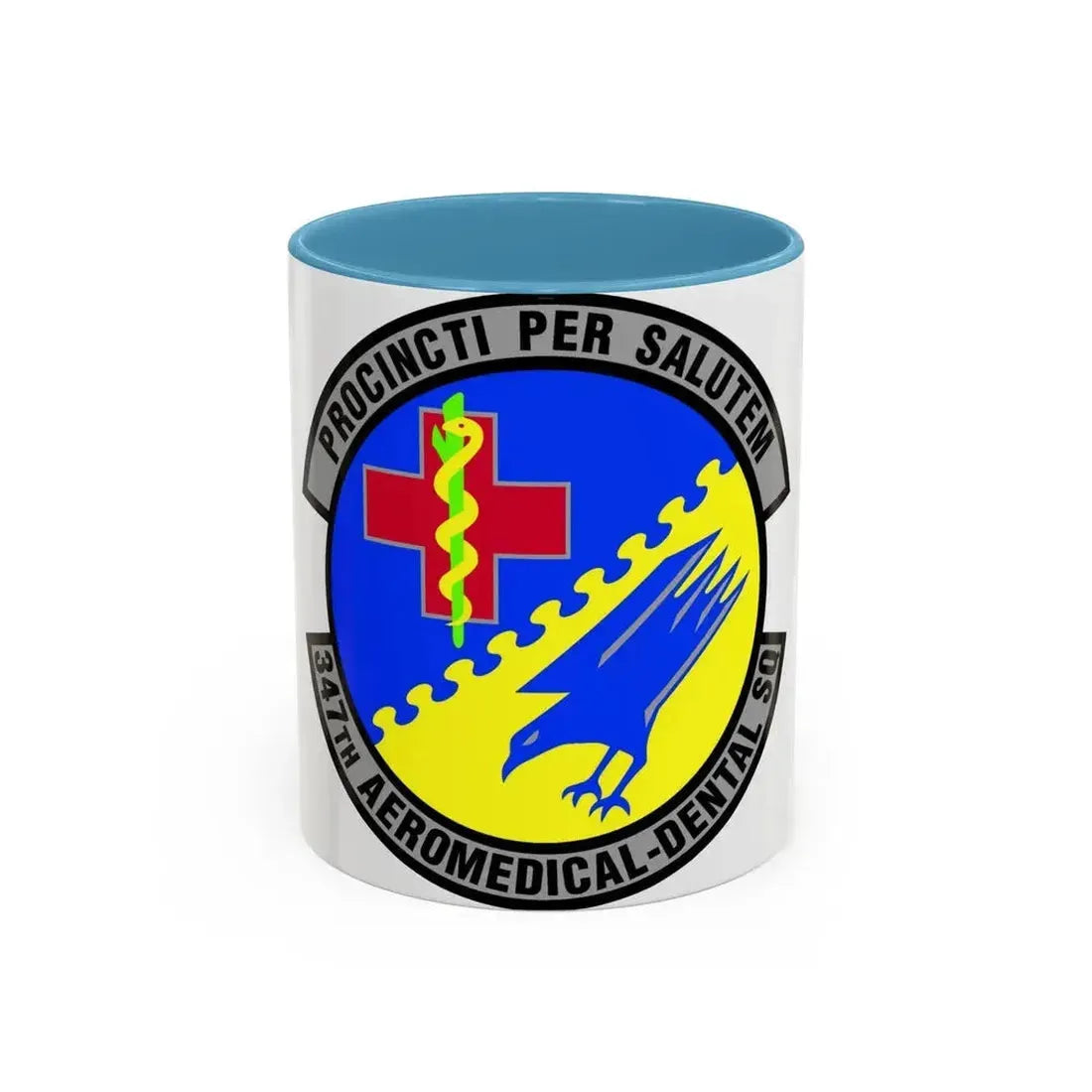 347th Aeromedical Dental Squadron (U.S. Air Force) Accent Coffee Mug 11oz Light Blue - Go Mug Yourself
