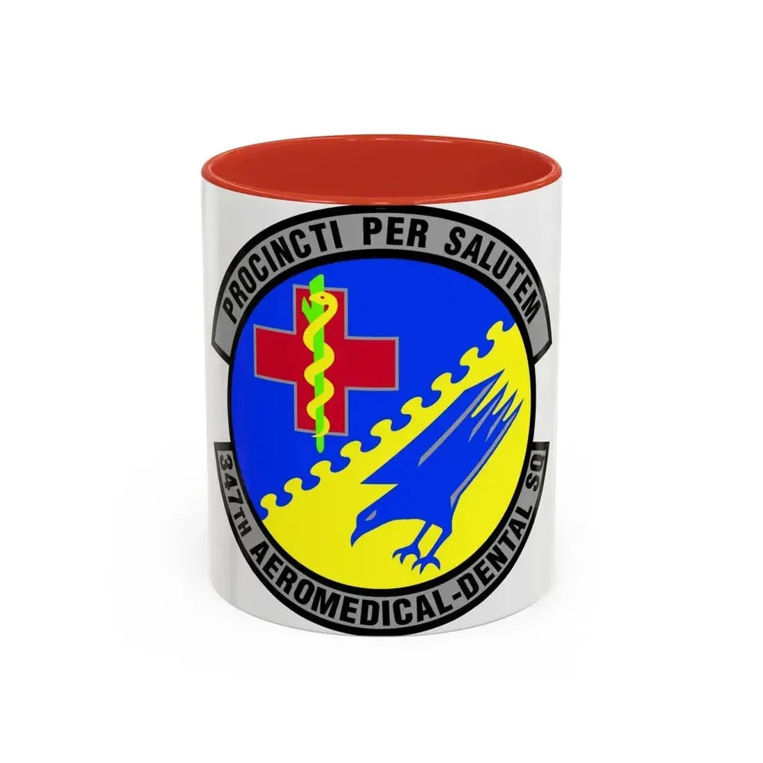 347th Aeromedical Dental Squadron (U.S. Air Force) Accent Coffee Mug 11oz Red - Go Mug Yourself