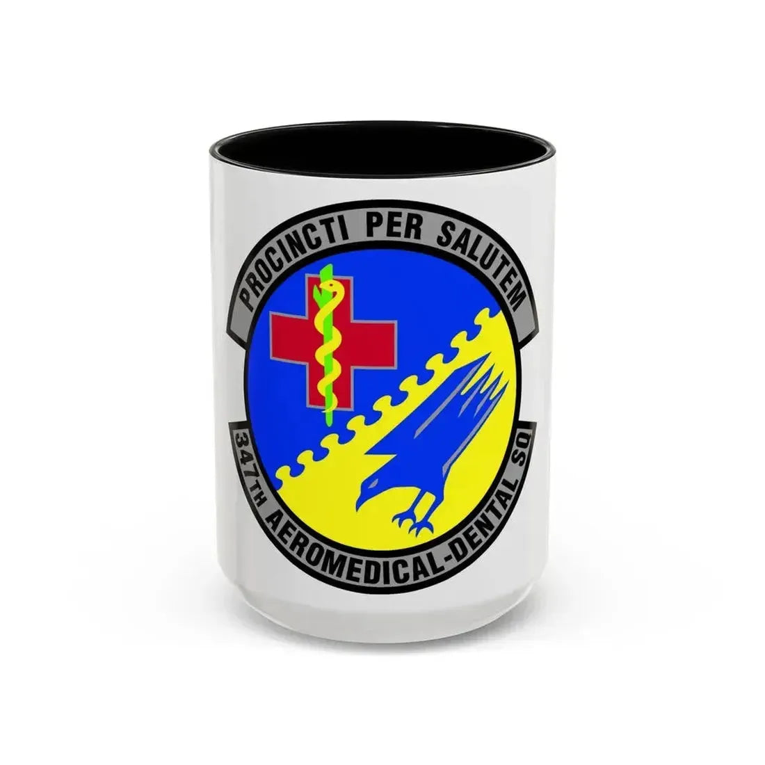 347th Aeromedical Dental Squadron (U.S. Air Force) Accent Coffee Mug 15oz Black - Go Mug Yourself