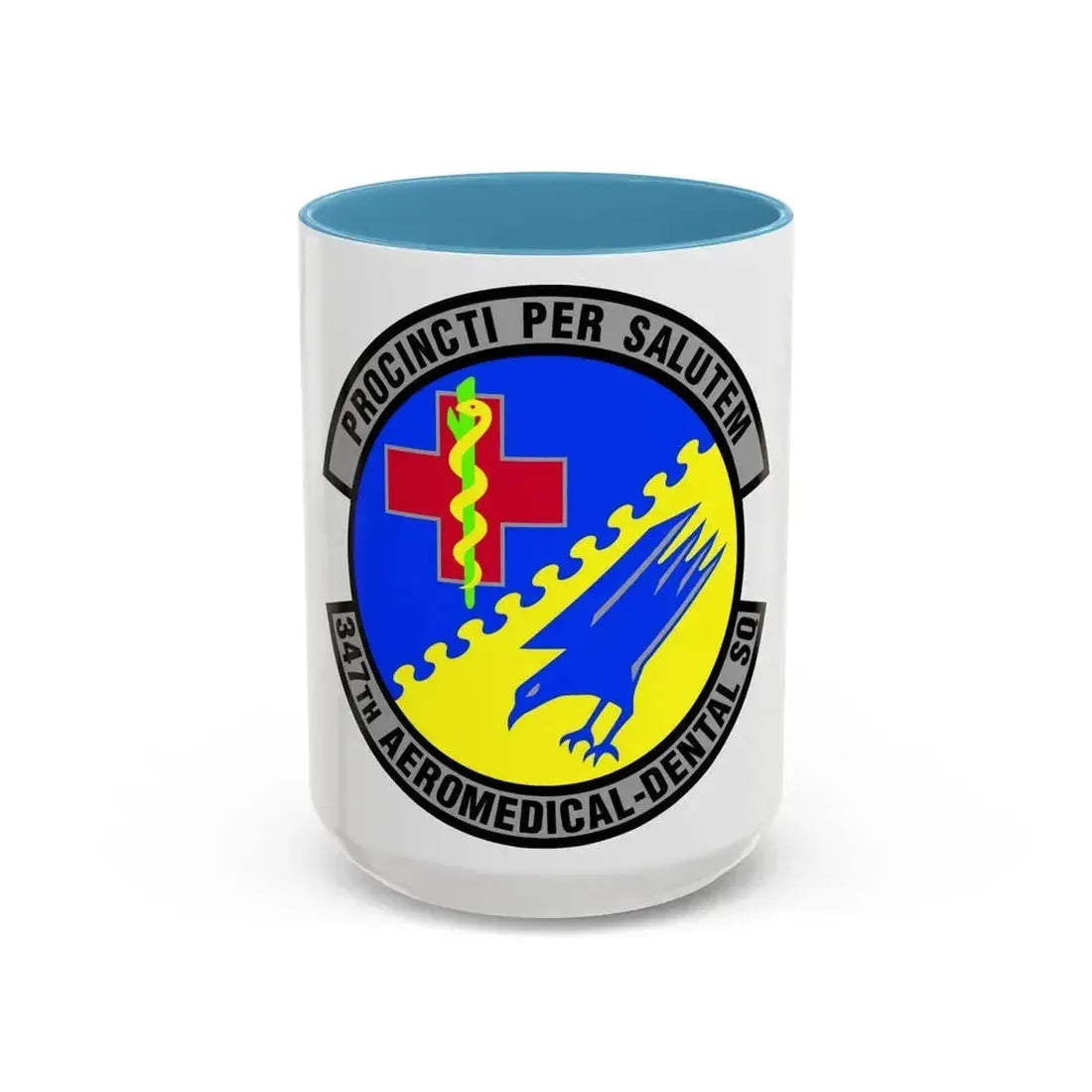 347th Aeromedical Dental Squadron (U.S. Air Force) Accent Coffee Mug 15oz Light Blue - Go Mug Yourself