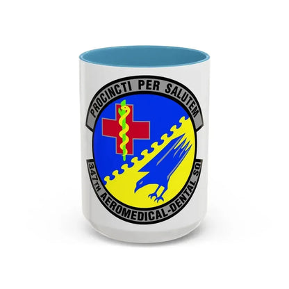 347th Aeromedical Dental Squadron (U.S. Air Force) Accent Coffee Mug 15oz Light Blue - Go Mug Yourself