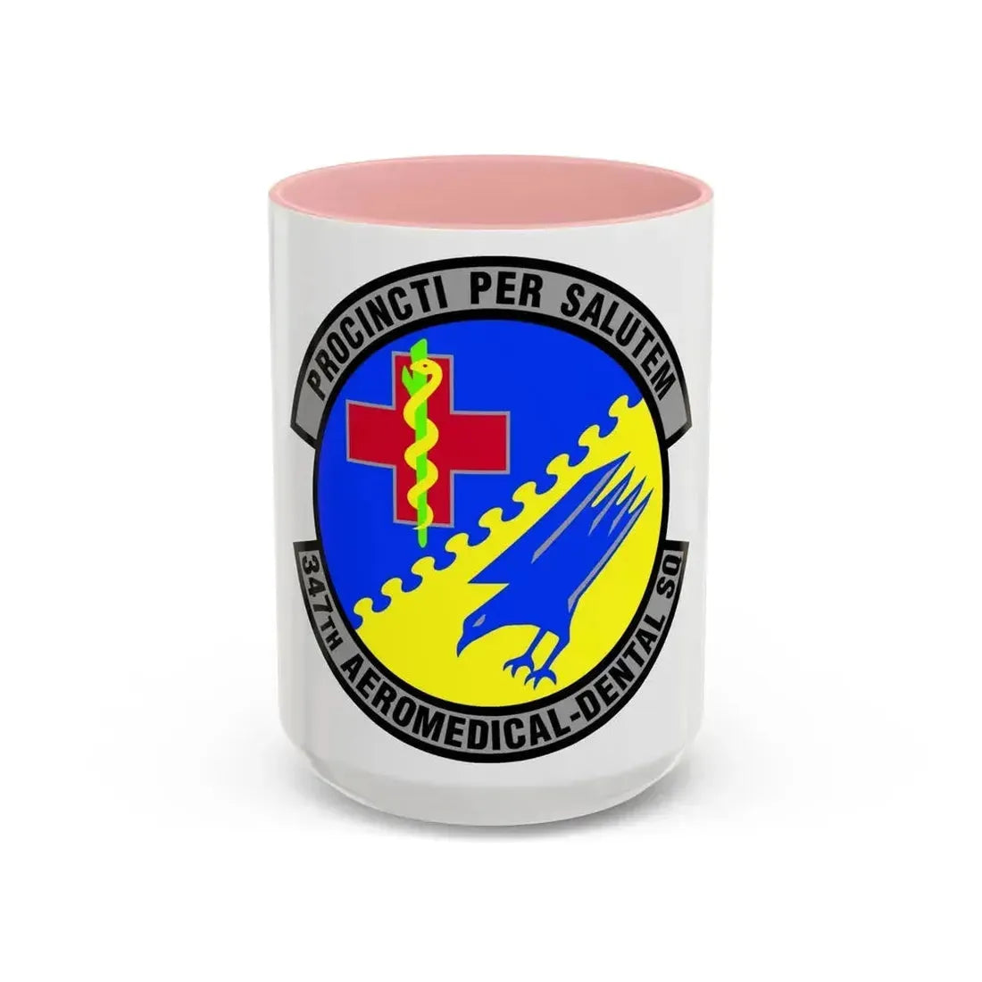 347th Aeromedical Dental Squadron (U.S. Air Force) Accent Coffee Mug 15oz Pink - Go Mug Yourself