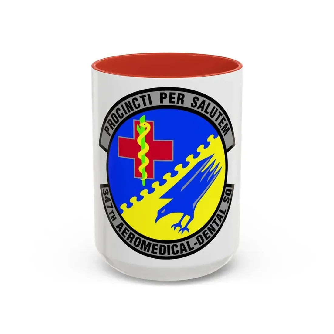 347th Aeromedical Dental Squadron (U.S. Air Force) Accent Coffee Mug 15oz Red - Go Mug Yourself