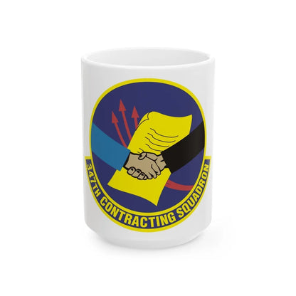 347th Contracting Squadron (U.S. Air Force) White Coffee Mug-15oz-Go Mug Yourself