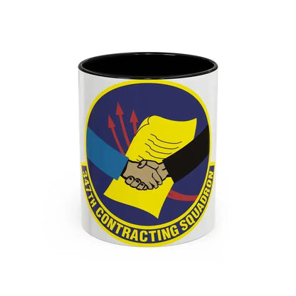 347th Contracting Squadron (U.S. Air Force) Accent Coffee Mug 11oz Black - Go Mug Yourself
