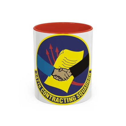 347th Contracting Squadron (U.S. Air Force) Accent Coffee Mug 11oz Red - Go Mug Yourself