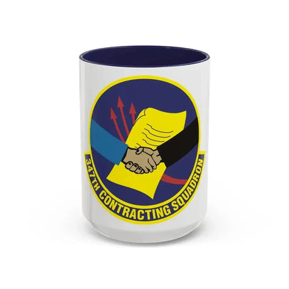 347th Contracting Squadron (U.S. Air Force) Accent Coffee Mug 15oz Navy - Go Mug Yourself
