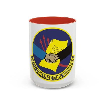 347th Contracting Squadron (U.S. Air Force) Accent Coffee Mug 15oz Red - Go Mug Yourself