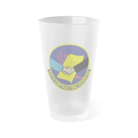 347th Contracting Squadron (U.S. Air Force) Frosted Pint Glass 16oz 16oz Frosted - Go Mug Yourself