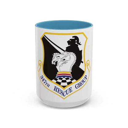 347th Rescue Group (U.S. Air Force) Accent Coffee Mug 15oz Light Blue - Go Mug Yourself