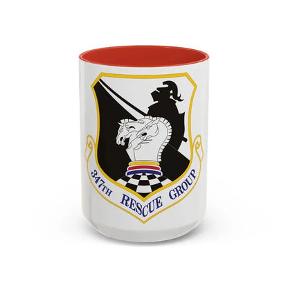 347th Rescue Group (U.S. Air Force) Accent Coffee Mug 15oz Red - Go Mug Yourself