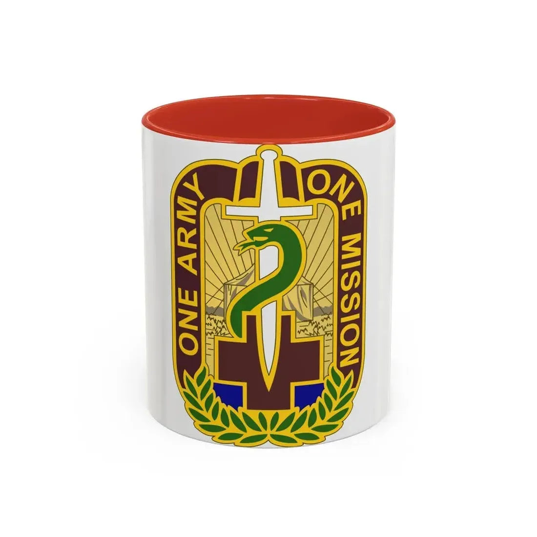 348 Field Hospital (U.S. Army) Accent Coffee Mug 11oz Red - Go Mug Yourself