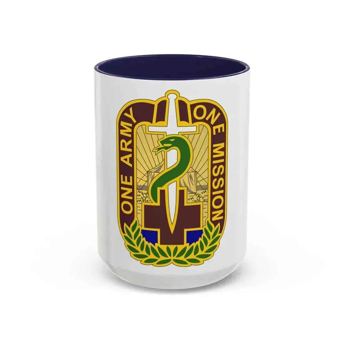 348 Field Hospital (U.S. Army) Accent Coffee Mug 15oz Navy - Go Mug Yourself
