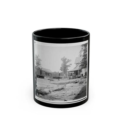 Catlett's Station, Va. The Station With U.S. Military Railroad Boxcars And Soldiers (U.S. Civil War) Black Coffee Mug-11oz-Go Mug Yourself