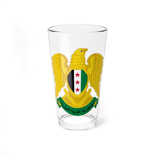 Emblem of Syria 2024-2025 variation golden (Syria) (Coat of Arms) Pint Glass 16oz