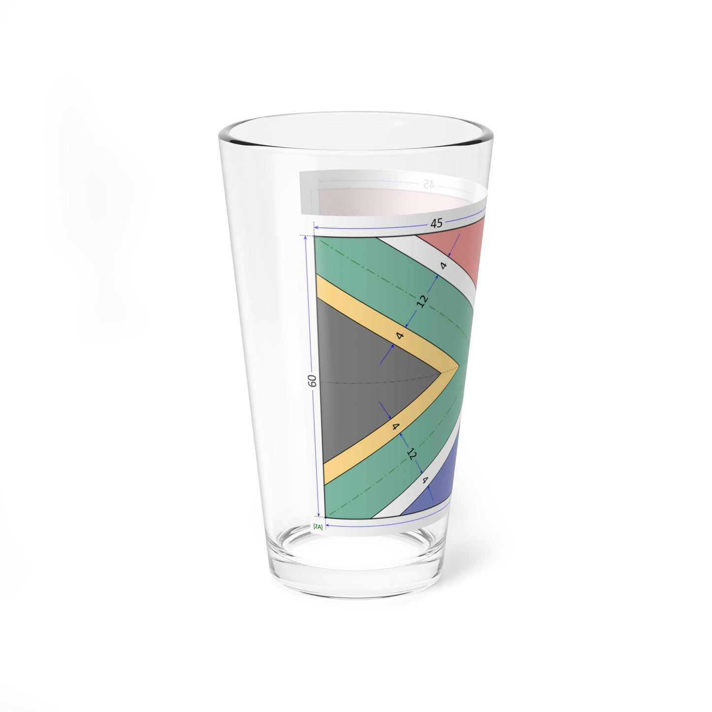 Flag of South Africa construction sheet (South Africa) Pint Glass 16oz