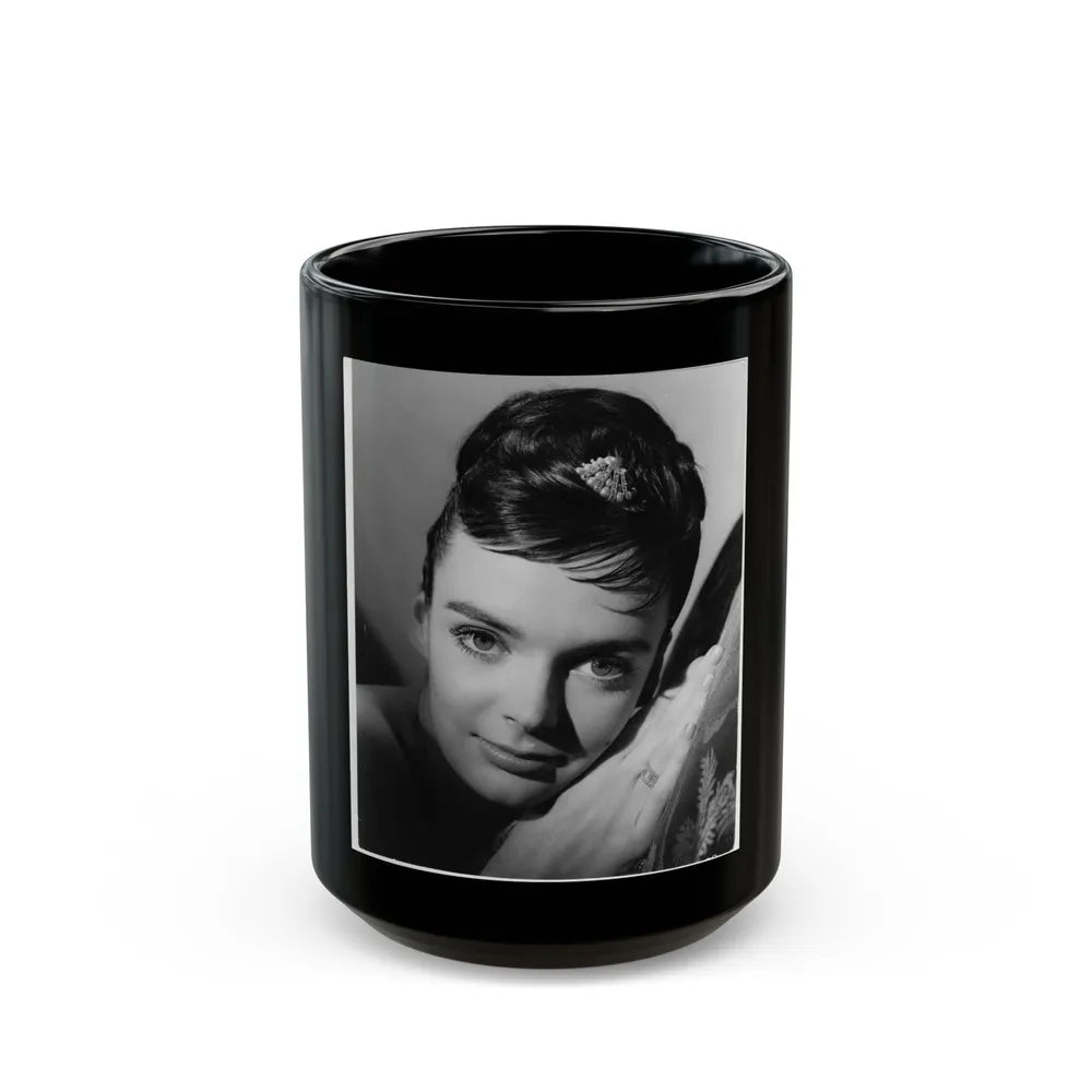 Barbara Steele #64 (Vintage Female Icon) Black Coffee Mug-15oz-Go Mug Yourself