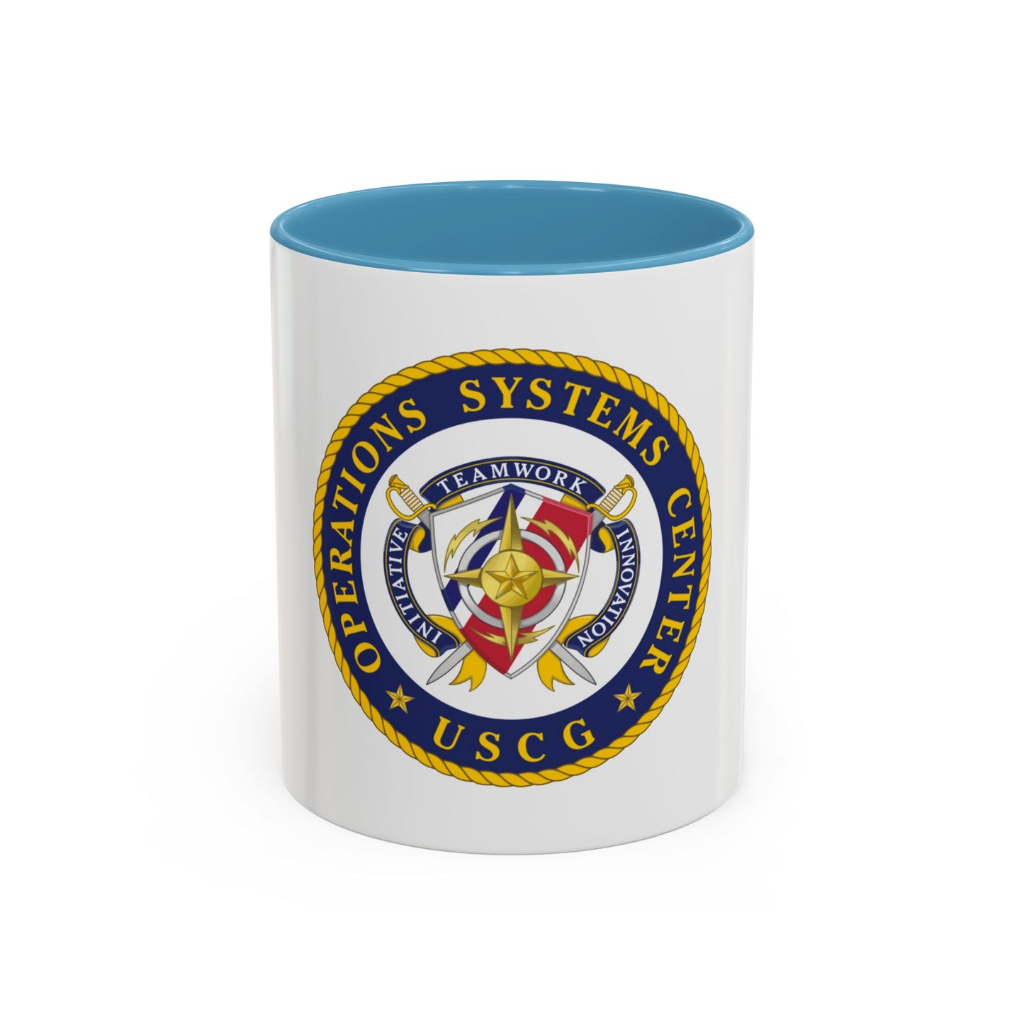 USCG Operations Systems Center (U.S. Coast Guard) Accent Coffee Mug