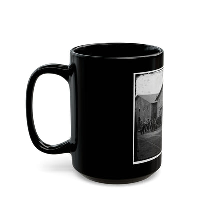 Aquia Creek Landing, Va. Personnel In Front Of Quartermaster's Office (U.S. Civil War) Black Coffee Mug