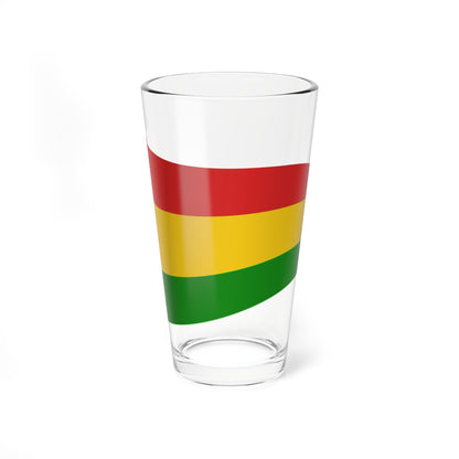 Bolivia Flag - iconic waving (Bolivia) Pint Glass 16oz