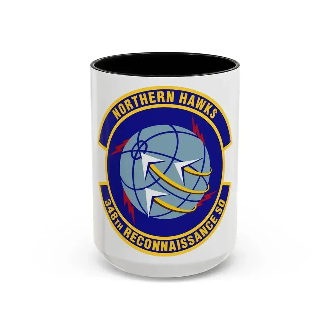 348th Reconnaissance Squadron (U.S. Air Force) Accent Coffee Mug 15oz Black - Go Mug Yourself