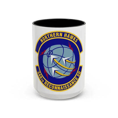 348th Reconnaissance Squadron (U.S. Air Force) Accent Coffee Mug 15oz Black - Go Mug Yourself