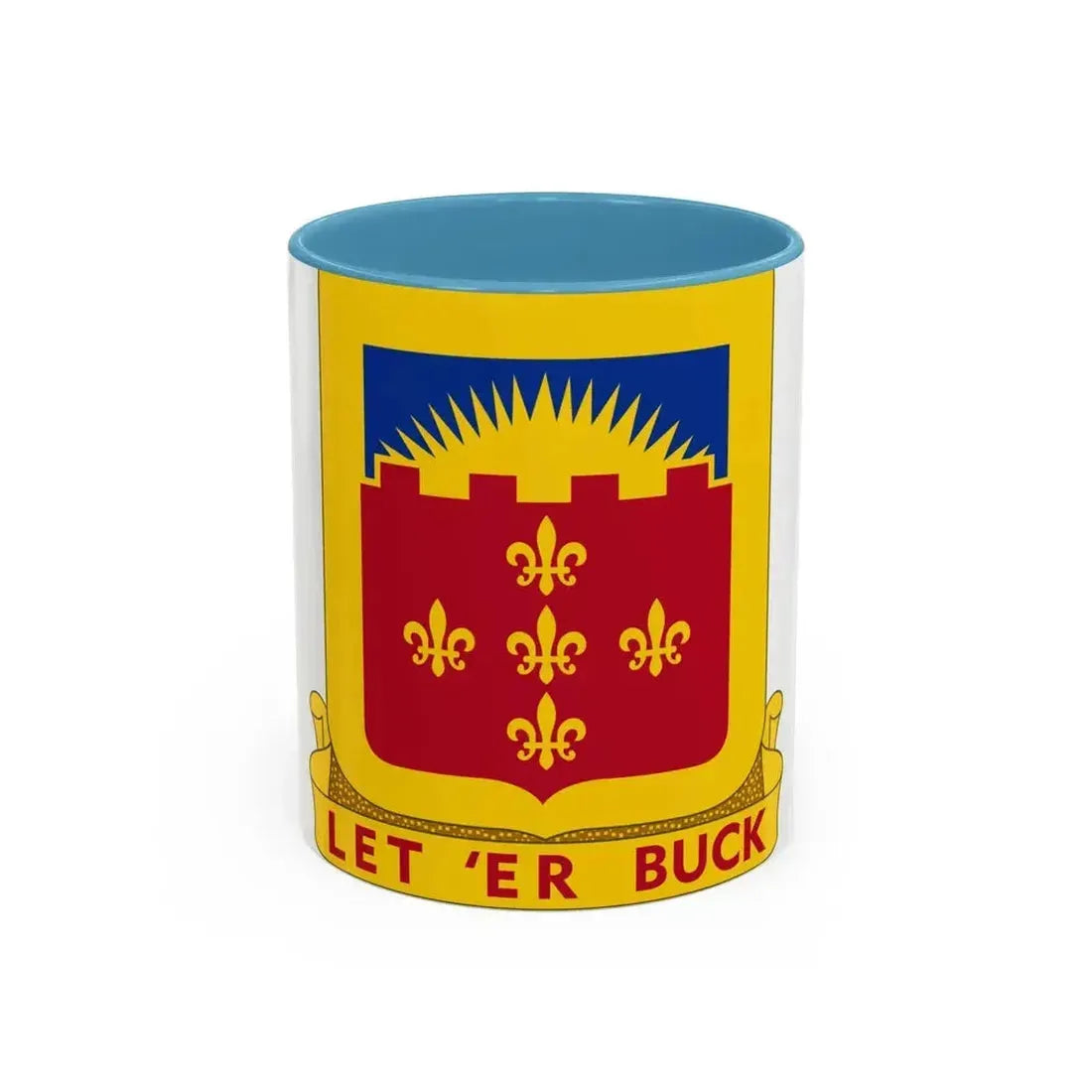 349 Armored Field Artillery Battalion (U.S. Army) Accent Coffee Mug 11oz Light Blue - Go Mug Yourself