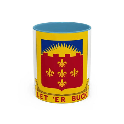 349 Armored Field Artillery Battalion (U.S. Army) Accent Coffee Mug 11oz Light Blue - Go Mug Yourself