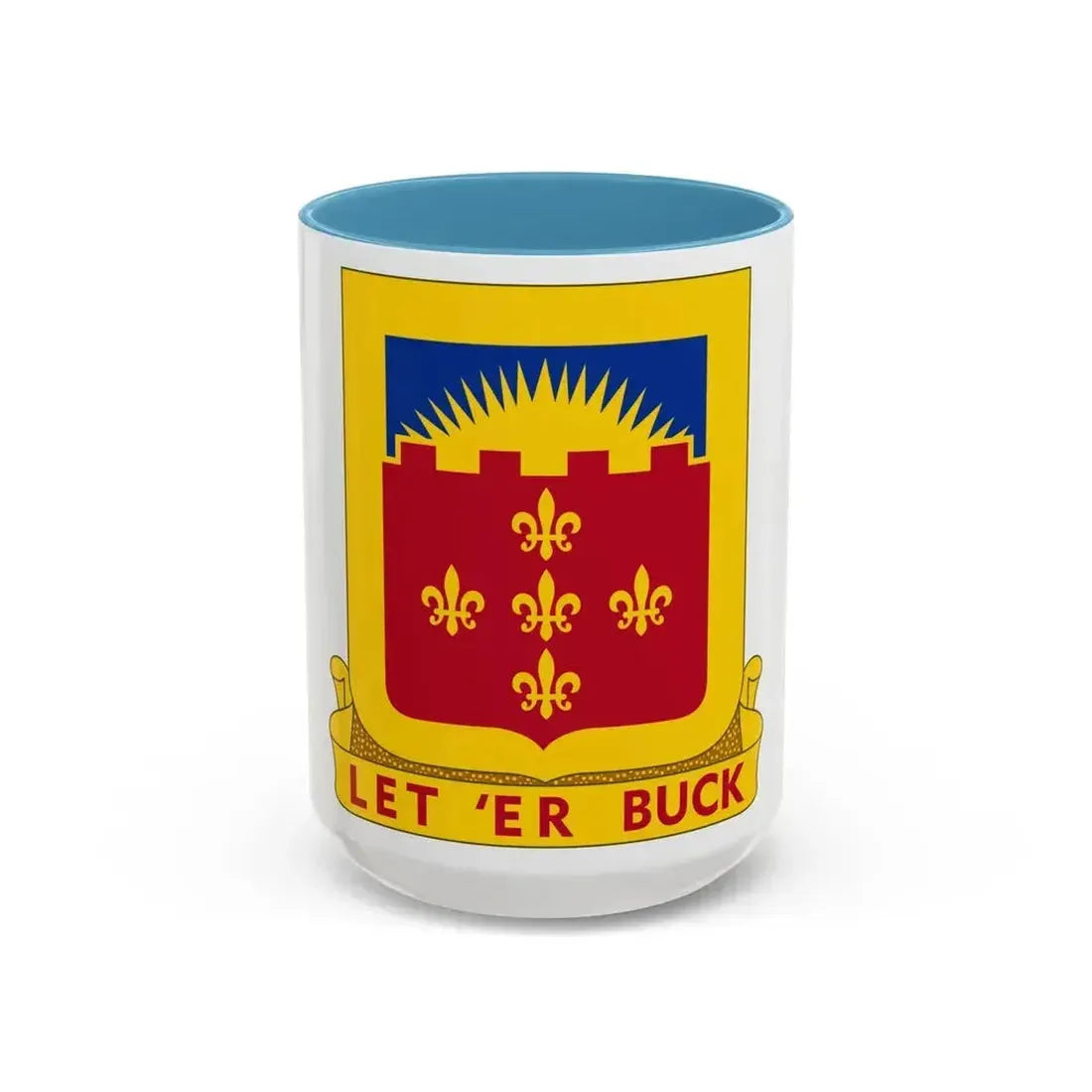 349 Armored Field Artillery Battalion (U.S. Army) Accent Coffee Mug 15oz Light Blue - Go Mug Yourself
