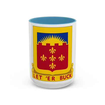 349 Armored Field Artillery Battalion (U.S. Army) Accent Coffee Mug 15oz Light Blue - Go Mug Yourself