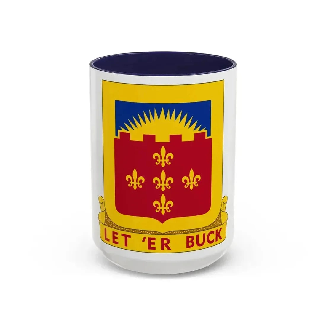 349 Armored Field Artillery Battalion (U.S. Army) Accent Coffee Mug 15oz Navy - Go Mug Yourself