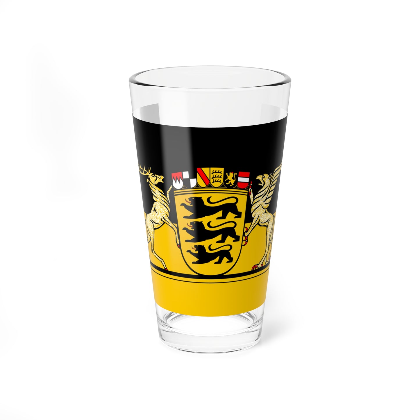 Flag of Baden-Württemberg state greater arms 2020 (Germany) Pint Glass 16oz