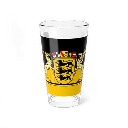 Flag of Baden-Württemberg state greater arms 2020 (Germany) Pint Glass 16oz