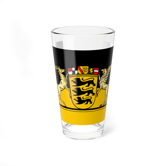 Flag of Baden-Württemberg state greater arms 2020 (Germany) Pint Glass 16oz