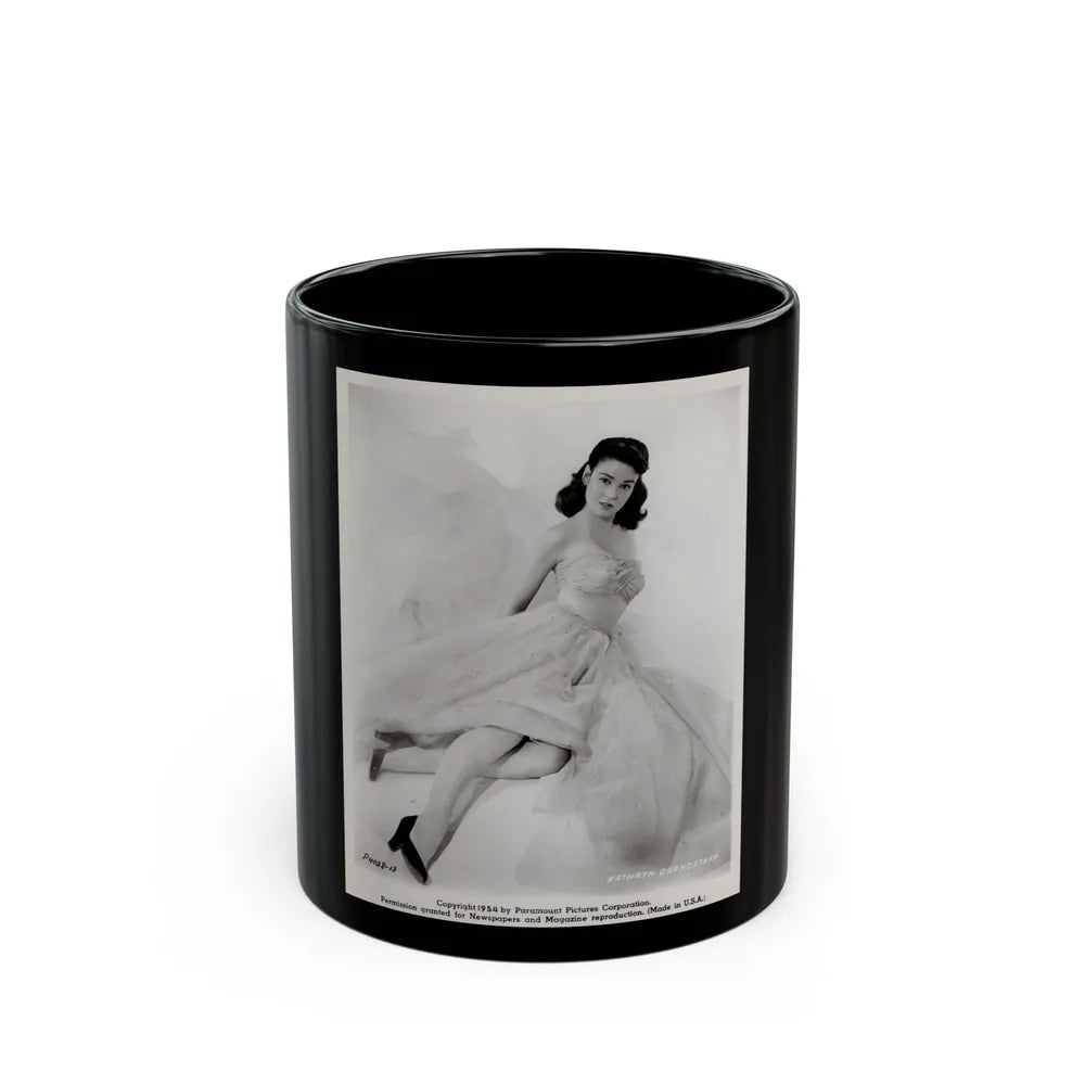 Kathryn Grant #104 (Vintage Female Icon) Black Coffee Mug-11oz-Go Mug Yourself